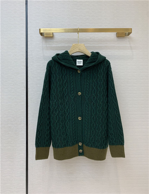 hermes hooded cashmere cardigan