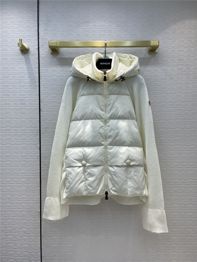 moncler hooded wool knit jacket down