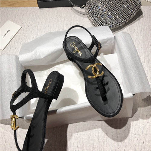 chanel flat sandals