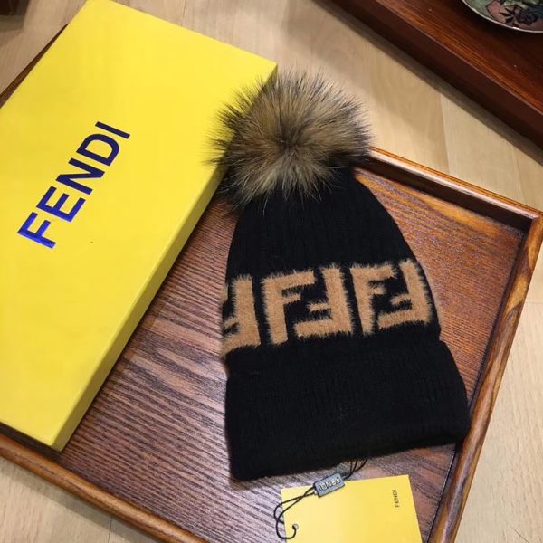 Fendi Black Wool Hat