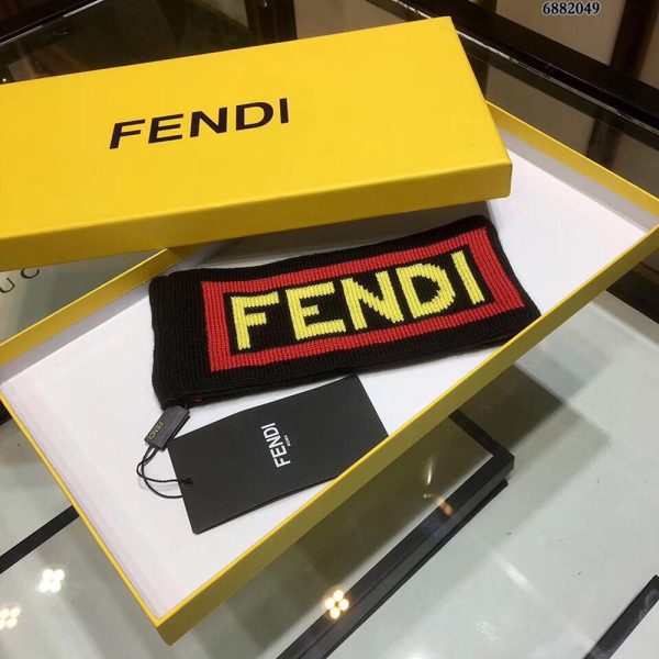 Fendi Black Reversible Knit Headband