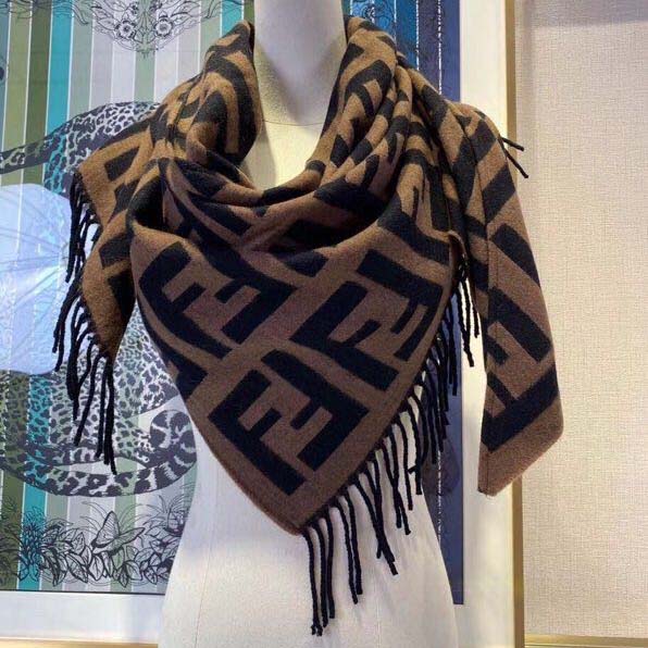 Fendi FF Jacquard Triangle Shawl