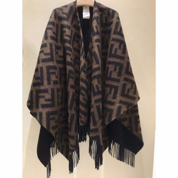Fendi FF Jacquard Shawl Cloak