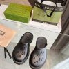 Gucci GG Slides perforated carved shoes black B