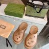 Gucci GG Slides perforated carved shoes A