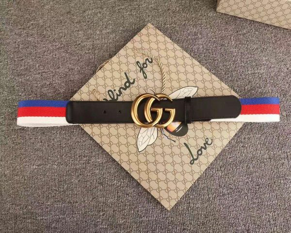 Gucci Web Belt With Double G Buckle Black