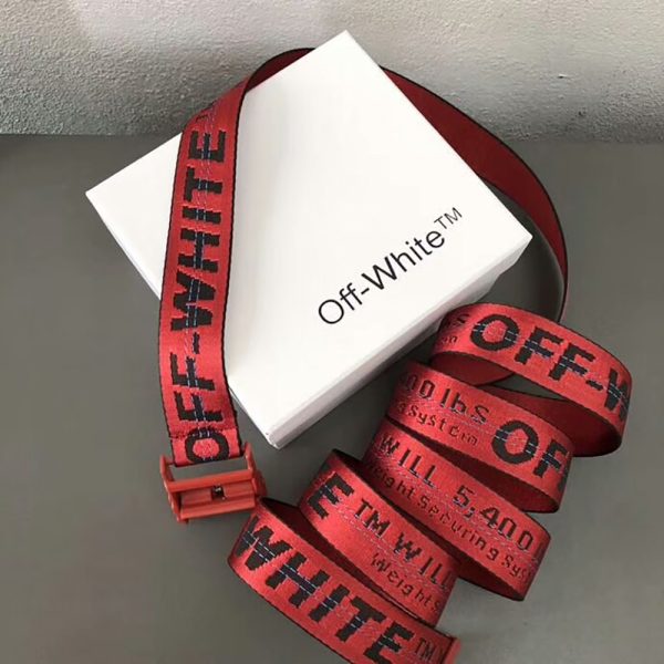 Off White Shoulder Strap Belt(Red)