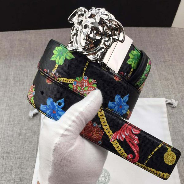 Versace Gioelleria Jetes Reversible Palazzo Belt Silver
