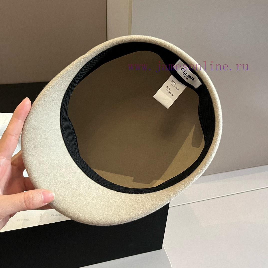 Celine's new wool ducktongue military hat, new style, runway style woolen hat, head circumfer42lanbq - Image 8