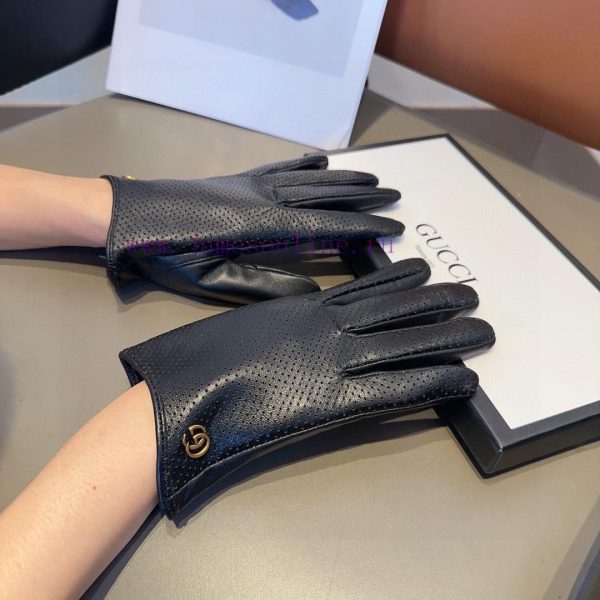 Gucci Women's Sheepskin Gloves, Fashionable Gloves, Warm in Autumn and Winter with Velvet Insl0d5c3q