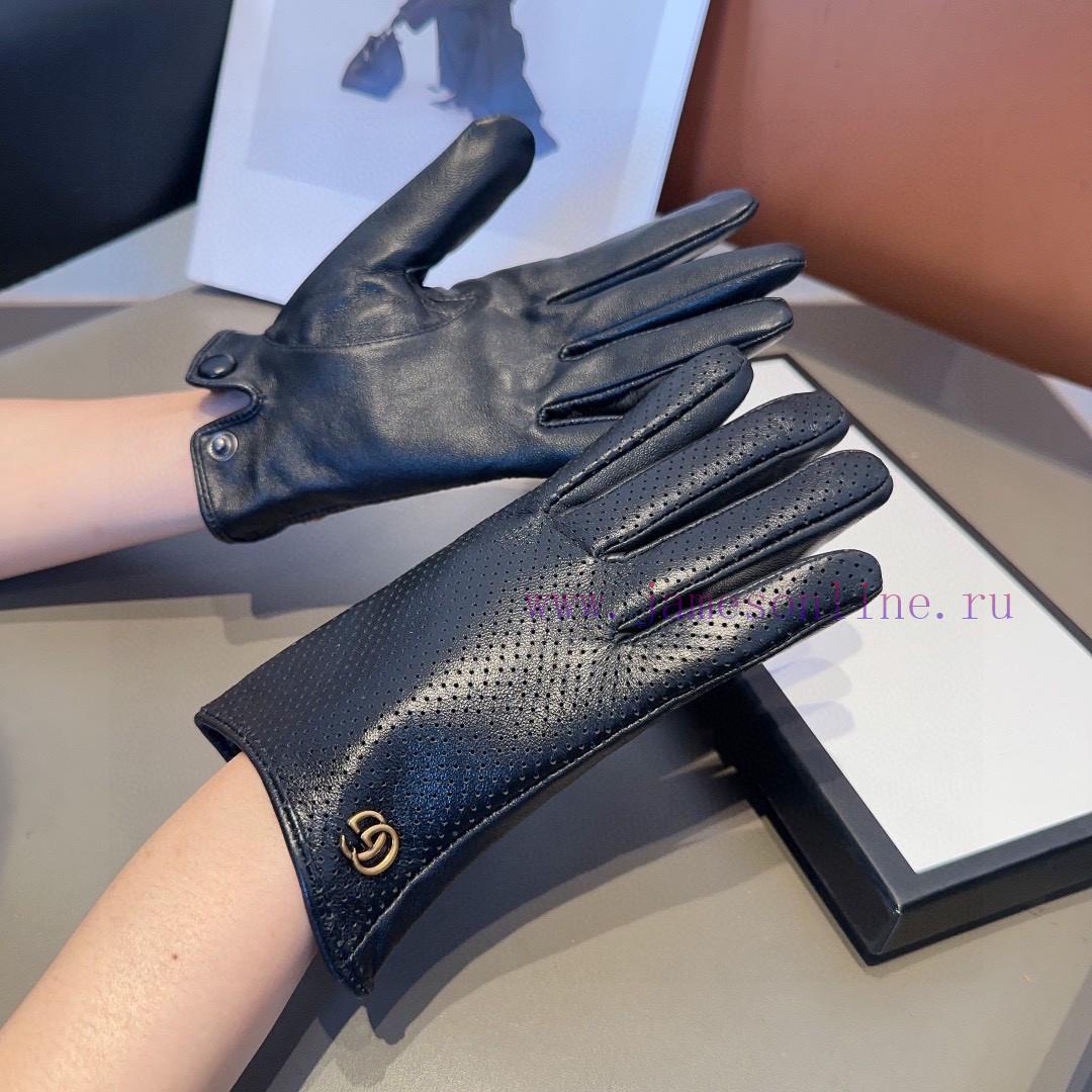 Gucci Women's Sheepskin Gloves, Fashionable Gloves, Warm in Autumn and Winter with Velvet Insl0d5c3q - Image 3