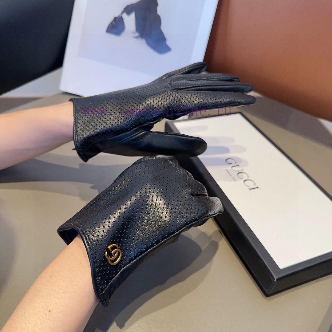 Gucci Women's Sheepskin Gloves, Fashionable Gloves, Warm in Autumn and Winter with Velvet Insl0d5c3q - Image 4