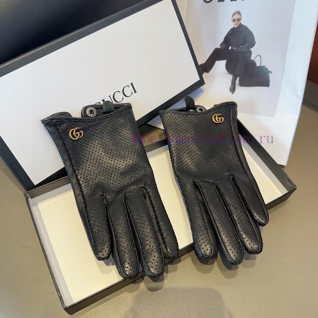 Gucci Women's Sheepskin Gloves, Fashionable Gloves, Warm in Autumn and Winter with Velvet Insl0d5c3q - Image 5