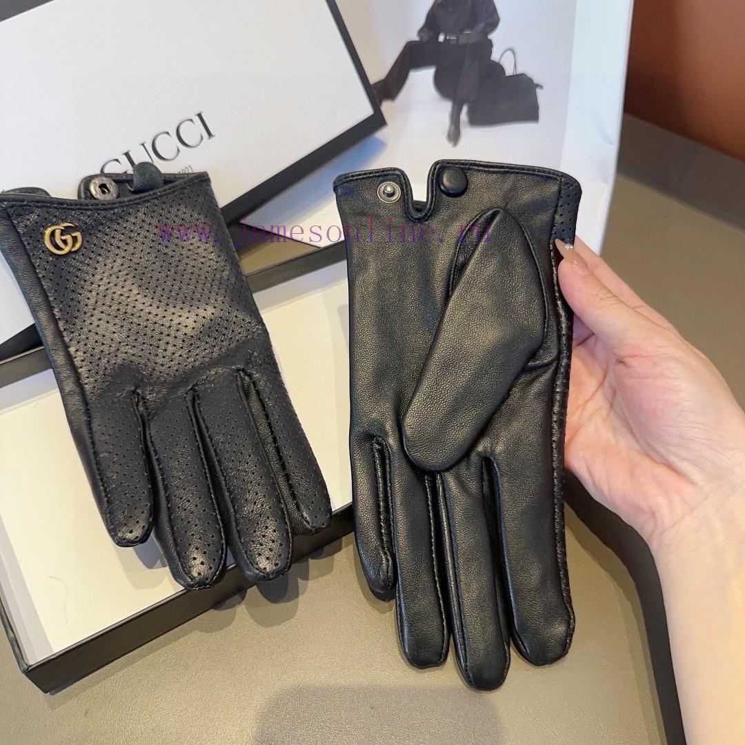 Gucci Women's Sheepskin Gloves, Fashionable Gloves, Warm in Autumn and Winter with Velvet Insl0d5c3q - Image 8