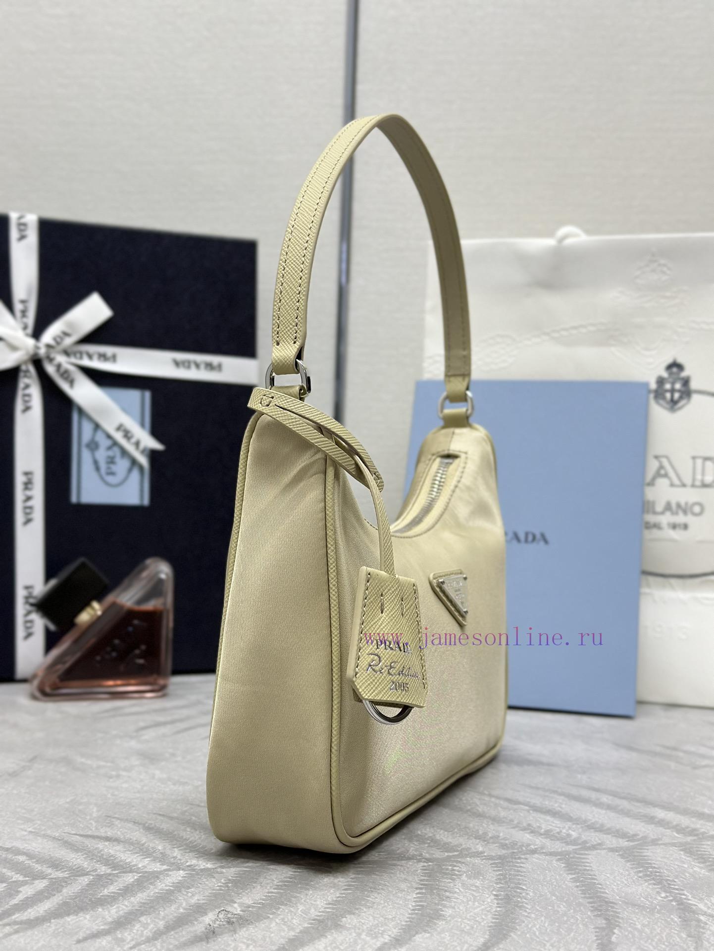 Paired version full package, customized), Prada's latest popular leather shoulder strap whitnrm5mdsm - Image 4