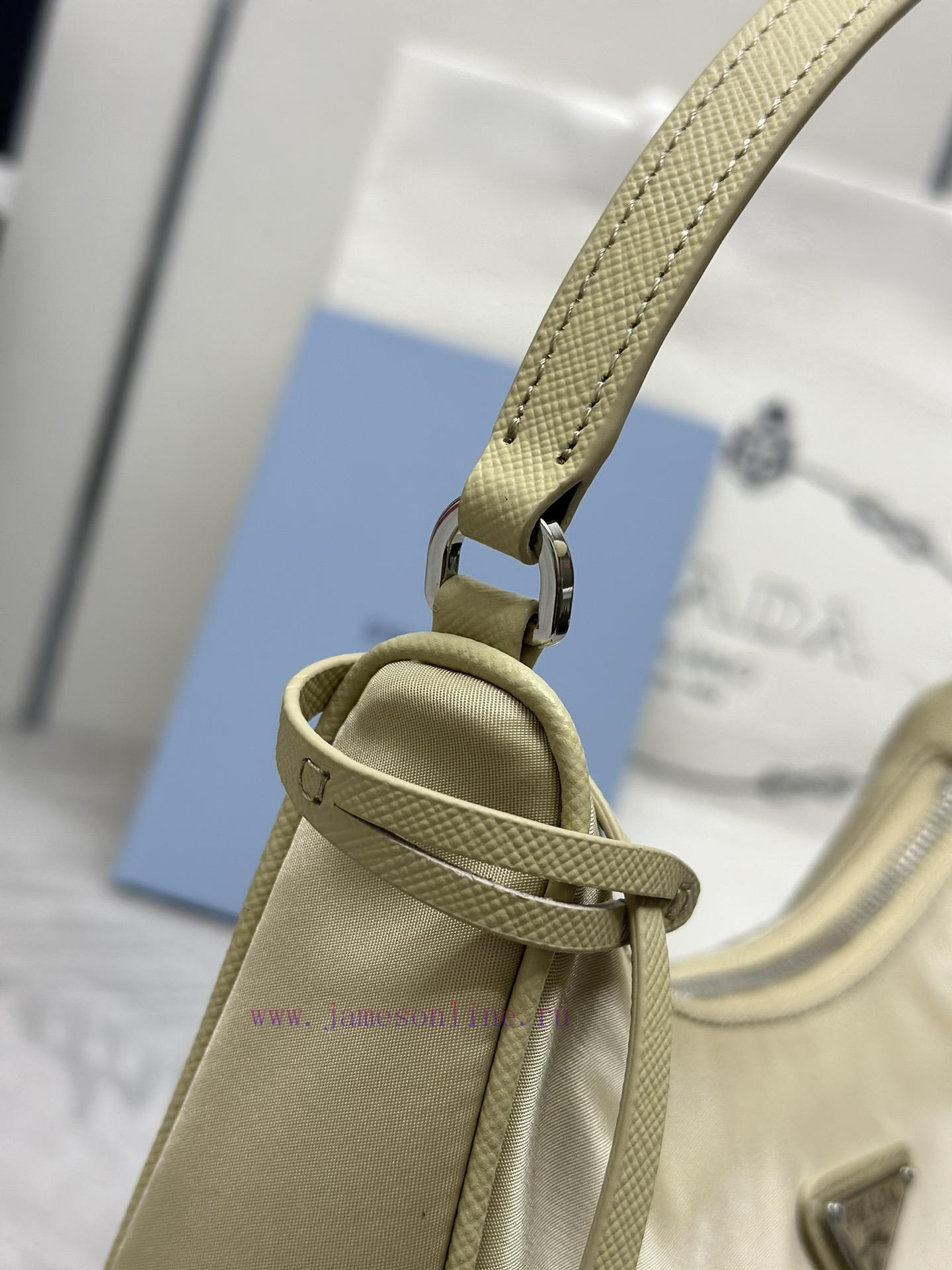 Paired version full package, customized), Prada's latest popular leather shoulder strap whitnrm5mdsm - Image 8