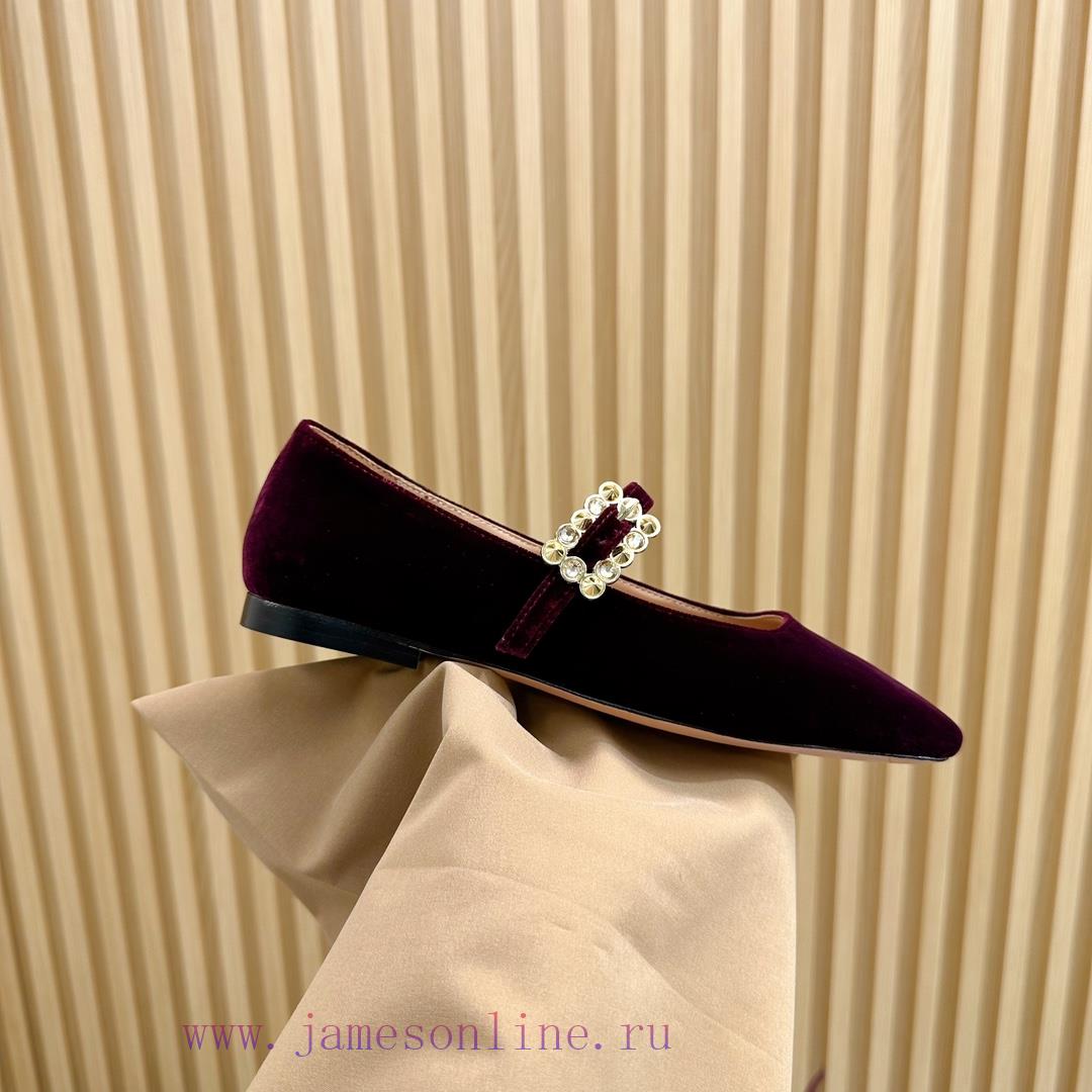 Gianvit Ross 2024 Early Spring Synchronized New Mary Jane Velvet Single Shoe is a delicate yhnfmuyac - Image 8