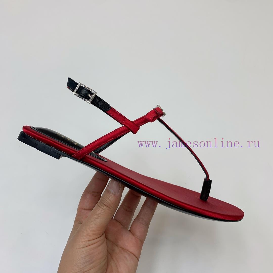 SAINT LAUREN * Silk Diamond Button Flat Sandals The entire design, including metal products u4m9m8m1 - Image 5
