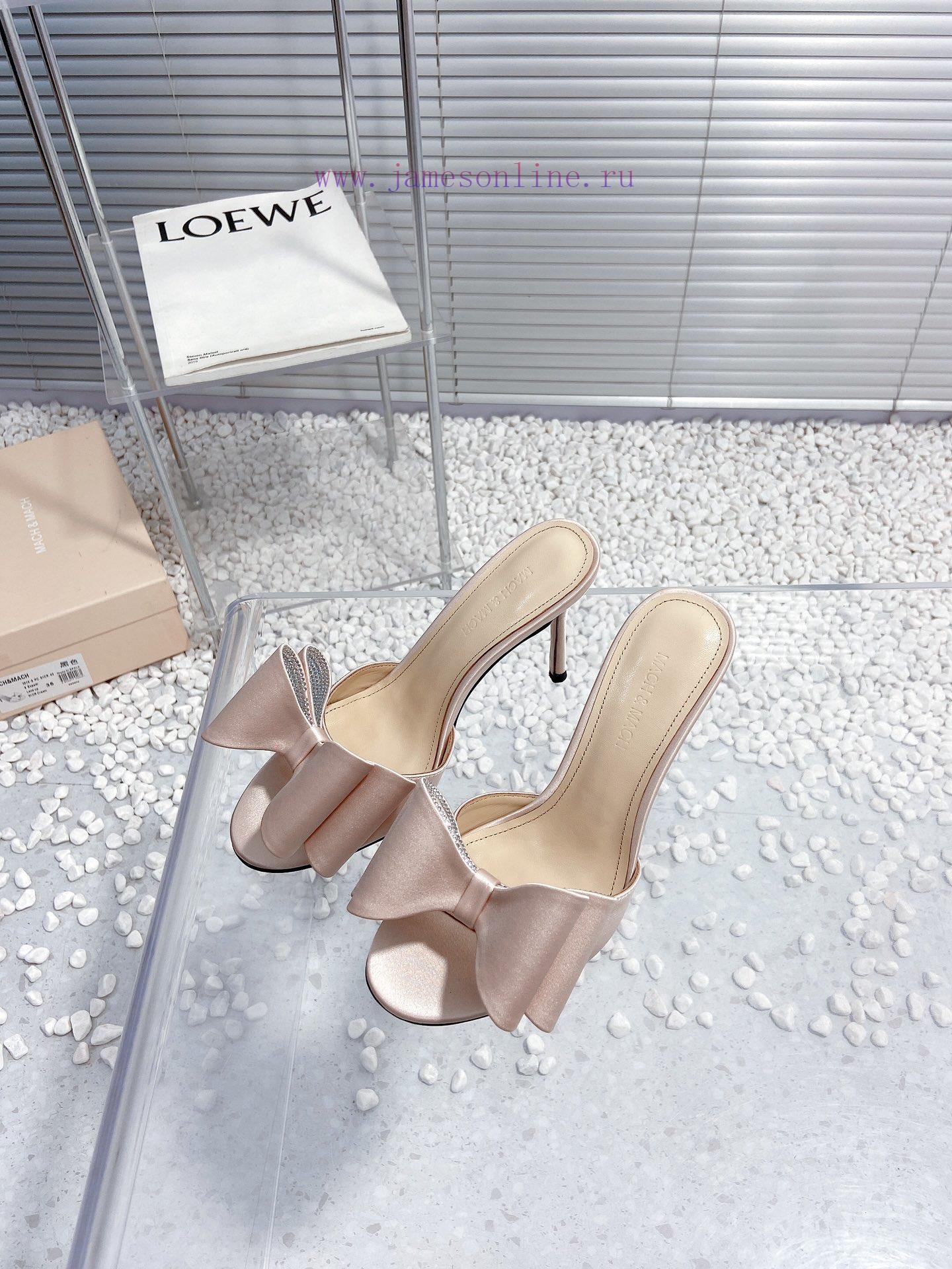 MACH&MACH New Fairy Silk Bow Hot Diamond High Heels Slippers◾ Customized original silk fabri70nr88jy - Image 3