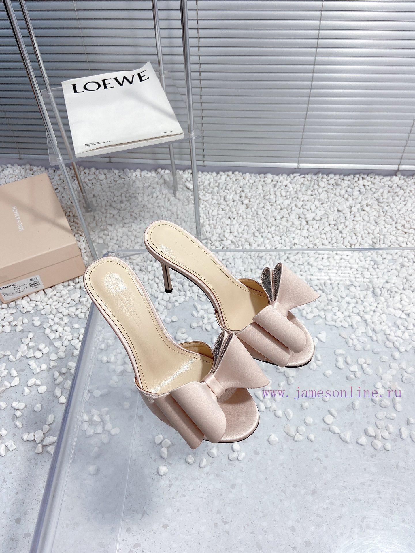 MACH&MACH New Fairy Silk Bow Hot Diamond High Heels Slippers◾ Customized original silk fabri70nr88jy - Image 4