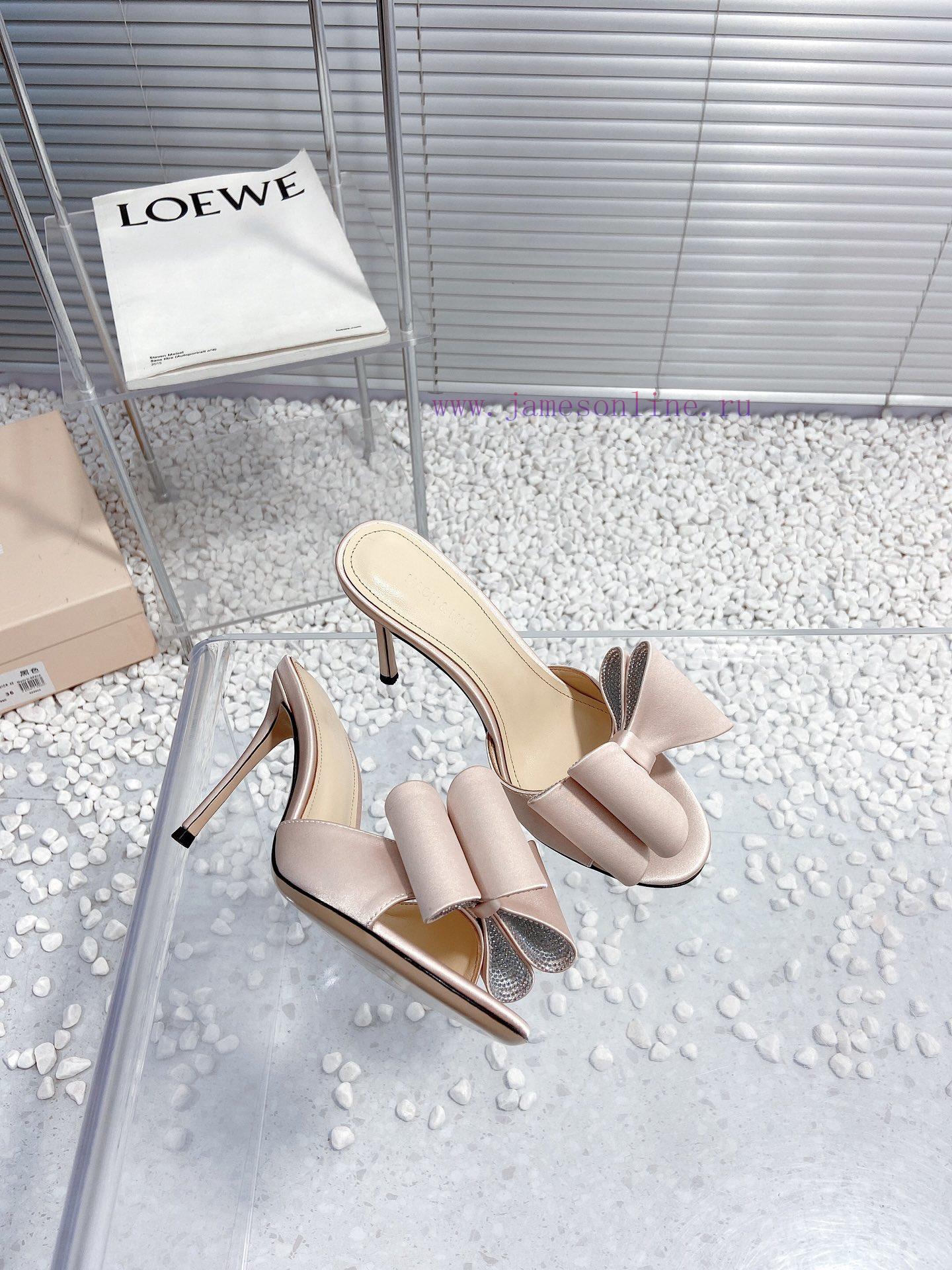MACH&MACH New Fairy Silk Bow Hot Diamond High Heels Slippers◾ Customized original silk fabri70nr88jy - Image 5