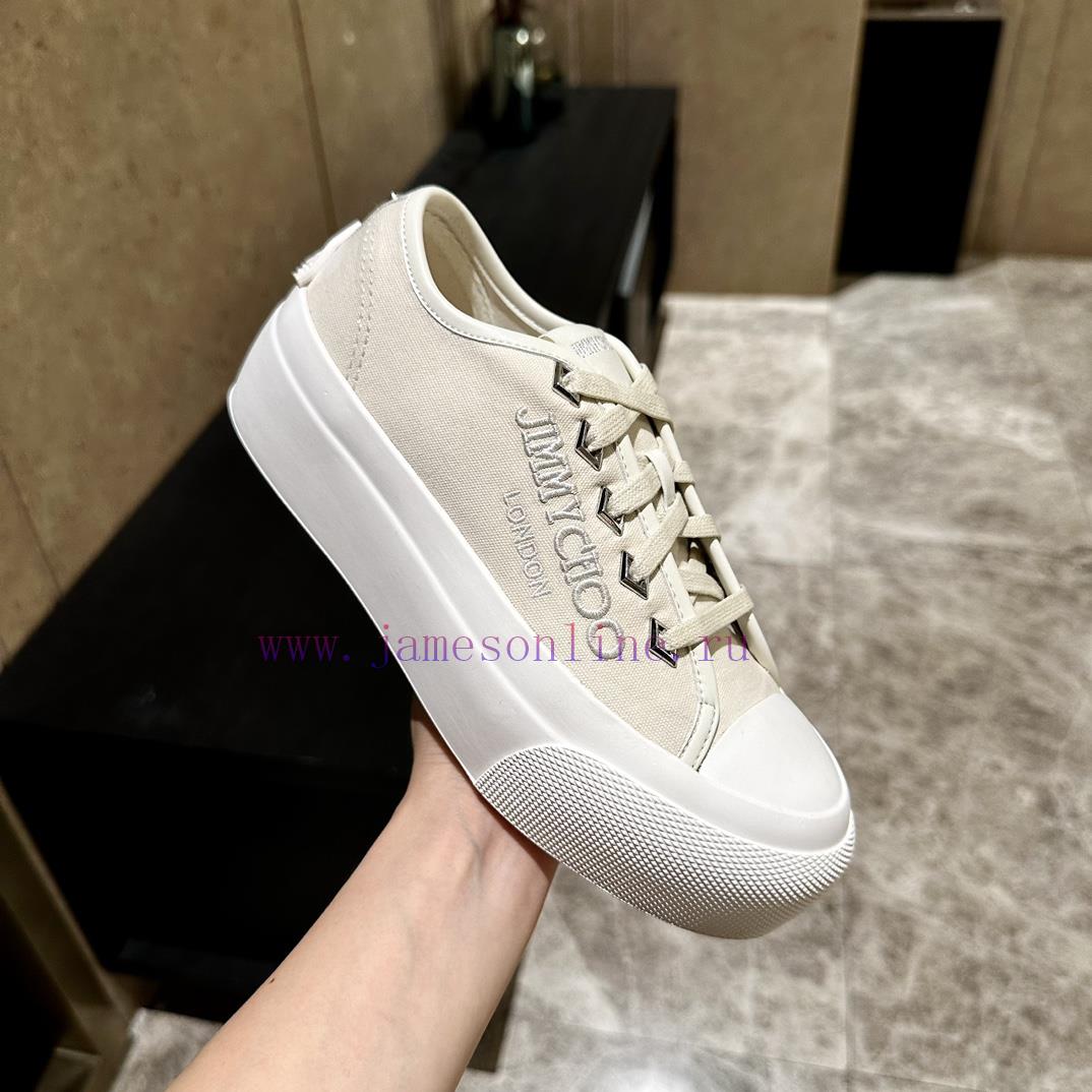 Jimmy CHOO will be released in 2024, featuring canvas casual white shoes with the latest cravlsp9hqx - Image 2