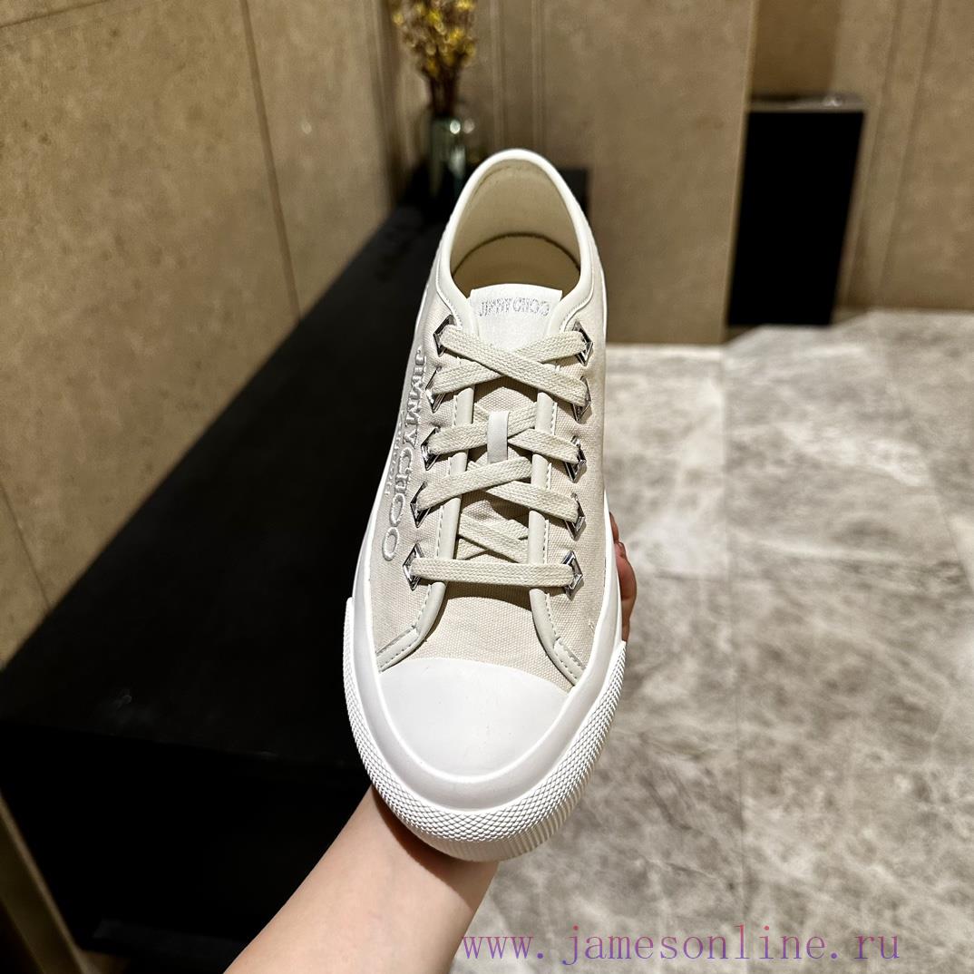 Jimmy CHOO will be released in 2024, featuring canvas casual white shoes with the latest cravlsp9hqx - Image 3