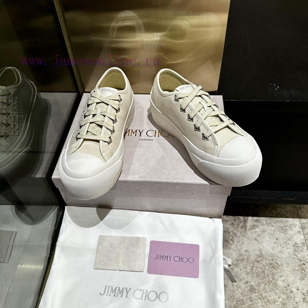 Jimmy CHOO will be released in 2024, featuring canvas casual white shoes with the latest cravlsp9hqx - Image 5