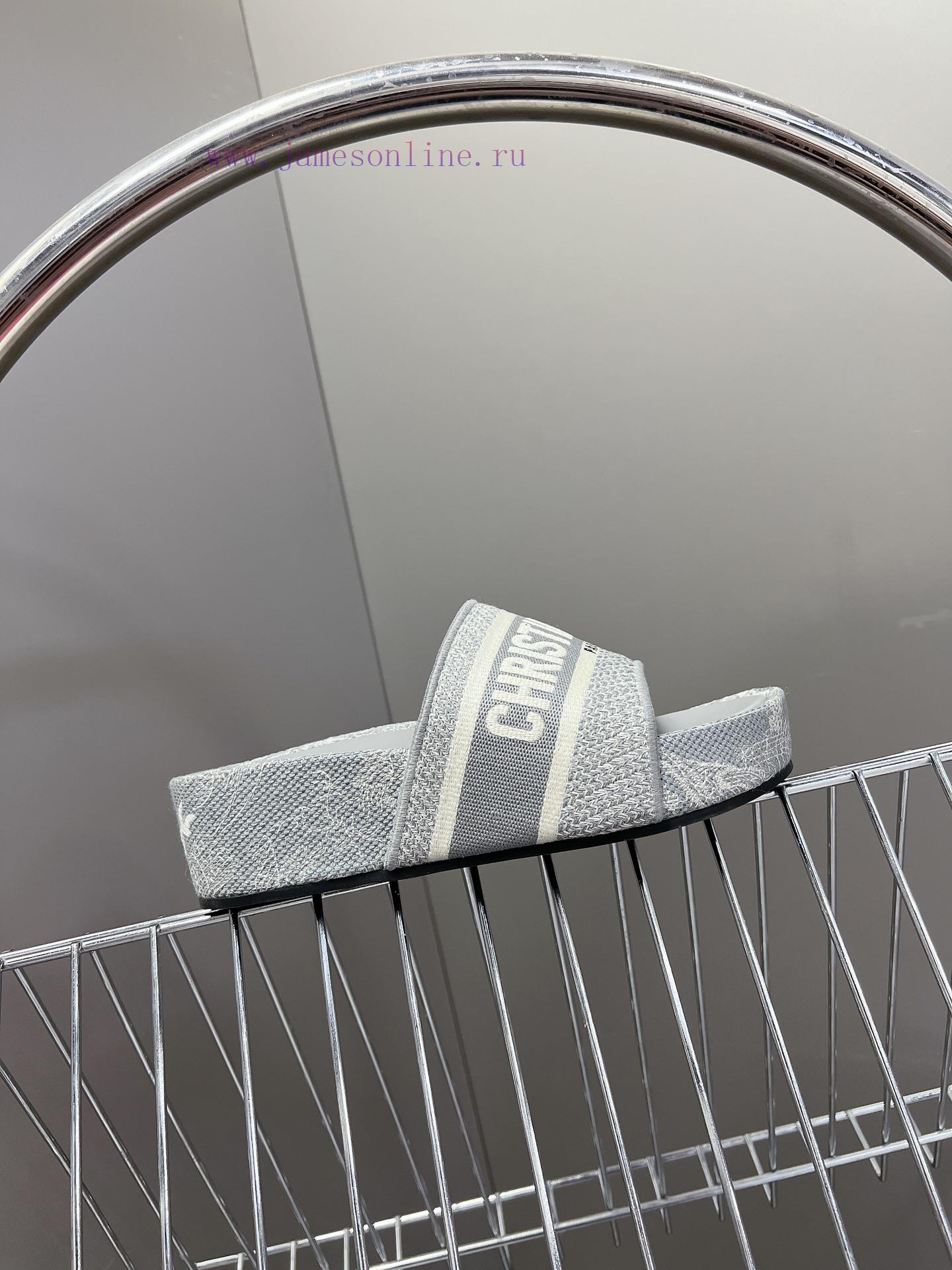 Top tierDior Classic Cotton 3D Stereoscopic Embroidery Printed Thick Bottom Cool Slippers Loetkg38z0 - Image 6