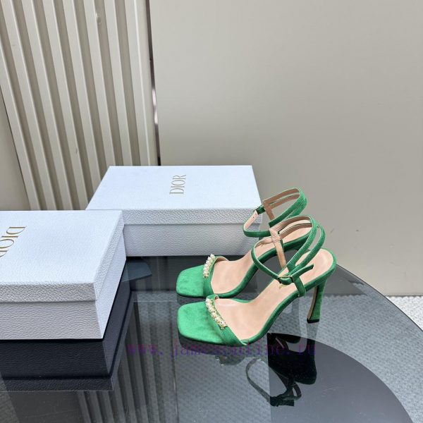 Dior/Dior 24S Spring/Summer New Product Pearl Strap High Heel SandalsThe fabric is imported r2dq8zya