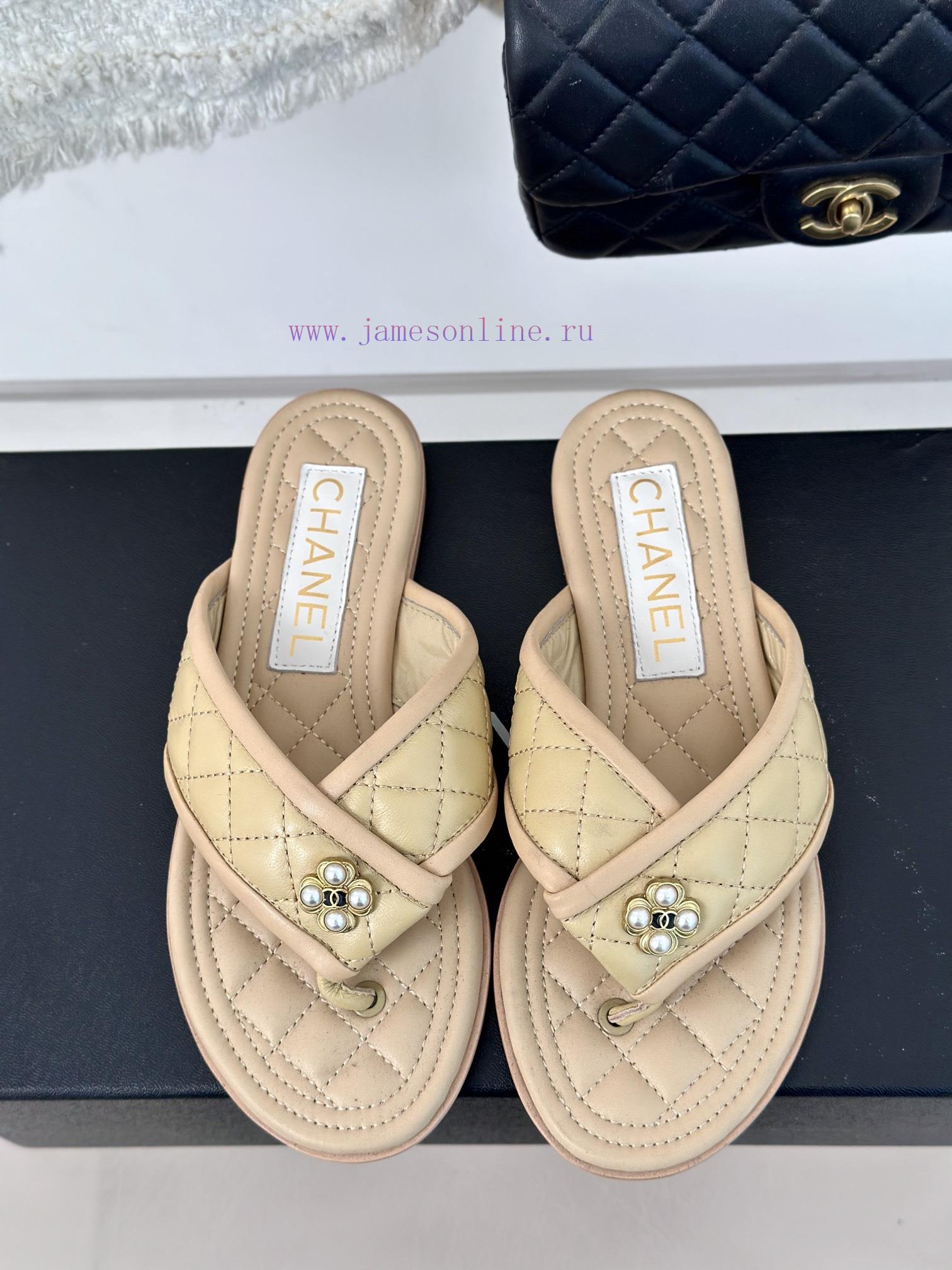 Chanel | 24P Spring/Summer New ProductsDouble C diamond grid clip on flip flopsSummer flip f8hmzf527 - Image 5