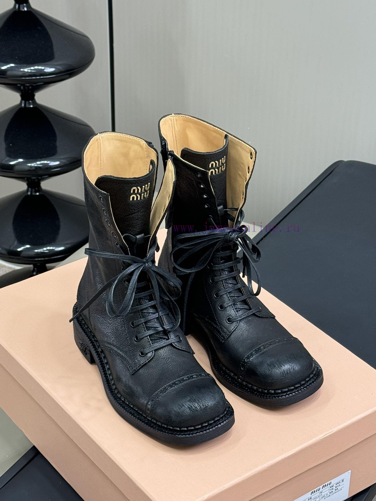 miumiu fw24 new arrival~Miu 24 Autumn/Winter Show Short Boots New ProductClassic motorcycle j44gyo38 - Image 3