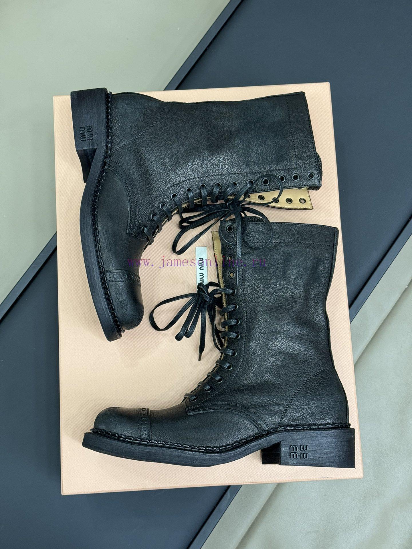 miumiu fw24 new arrival~Miu 24 Autumn/Winter Show Short Boots New ProductClassic motorcycle j44gyo38 - Image 4