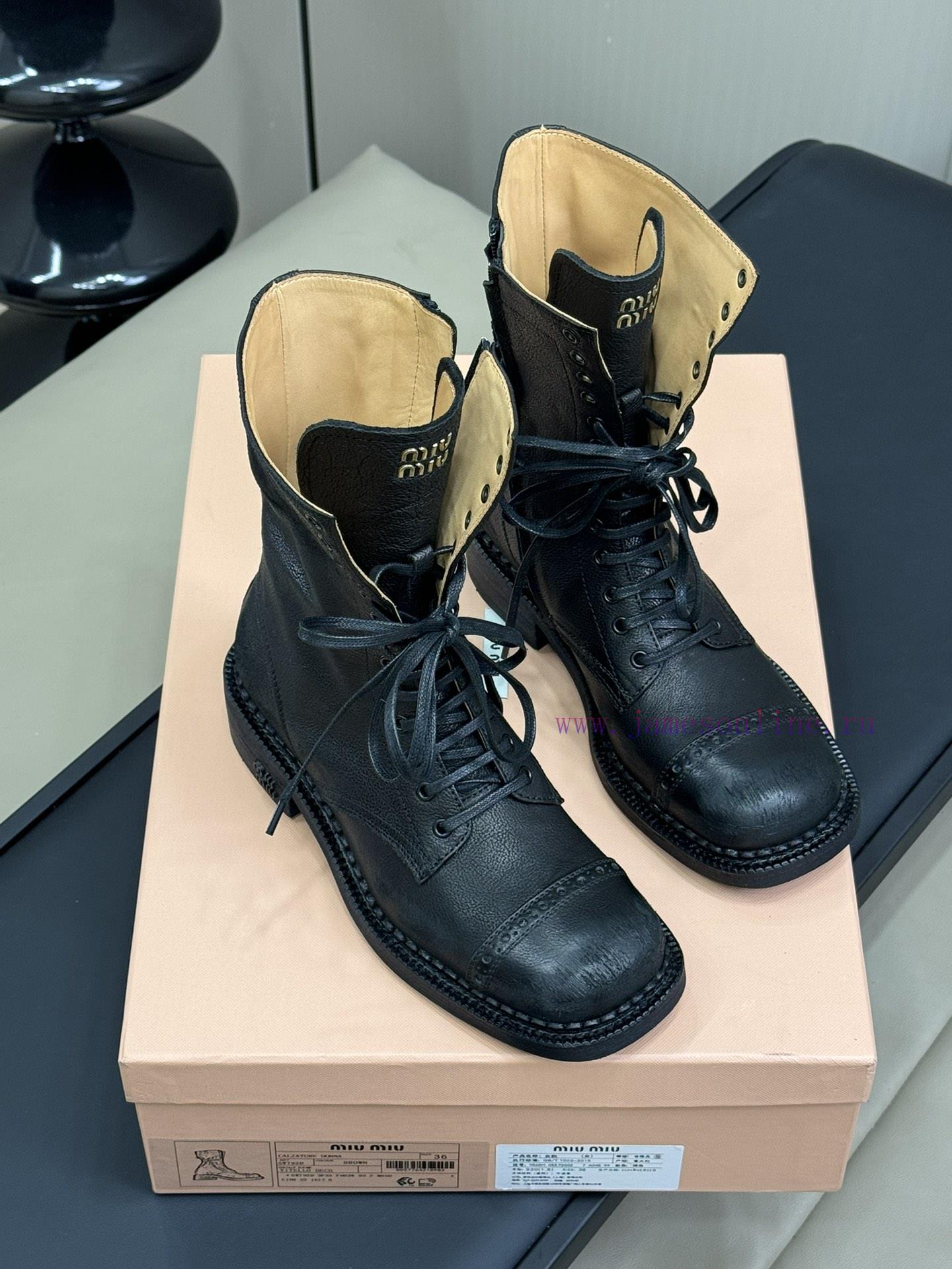 miumiu fw24 new arrival~Miu 24 Autumn/Winter Show Short Boots New ProductClassic motorcycle j44gyo38 - Image 5