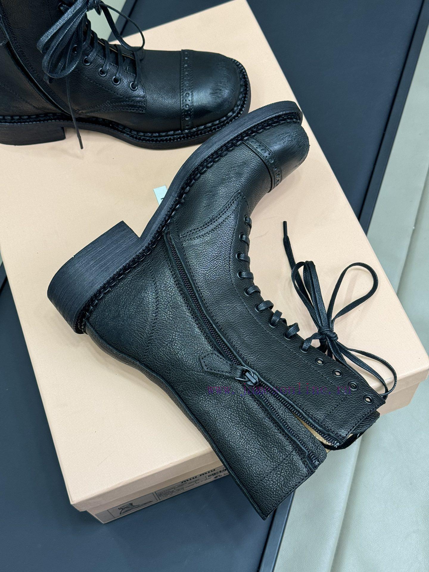 miumiu fw24 new arrival~Miu 24 Autumn/Winter Show Short Boots New ProductClassic motorcycle j44gyo38 - Image 9