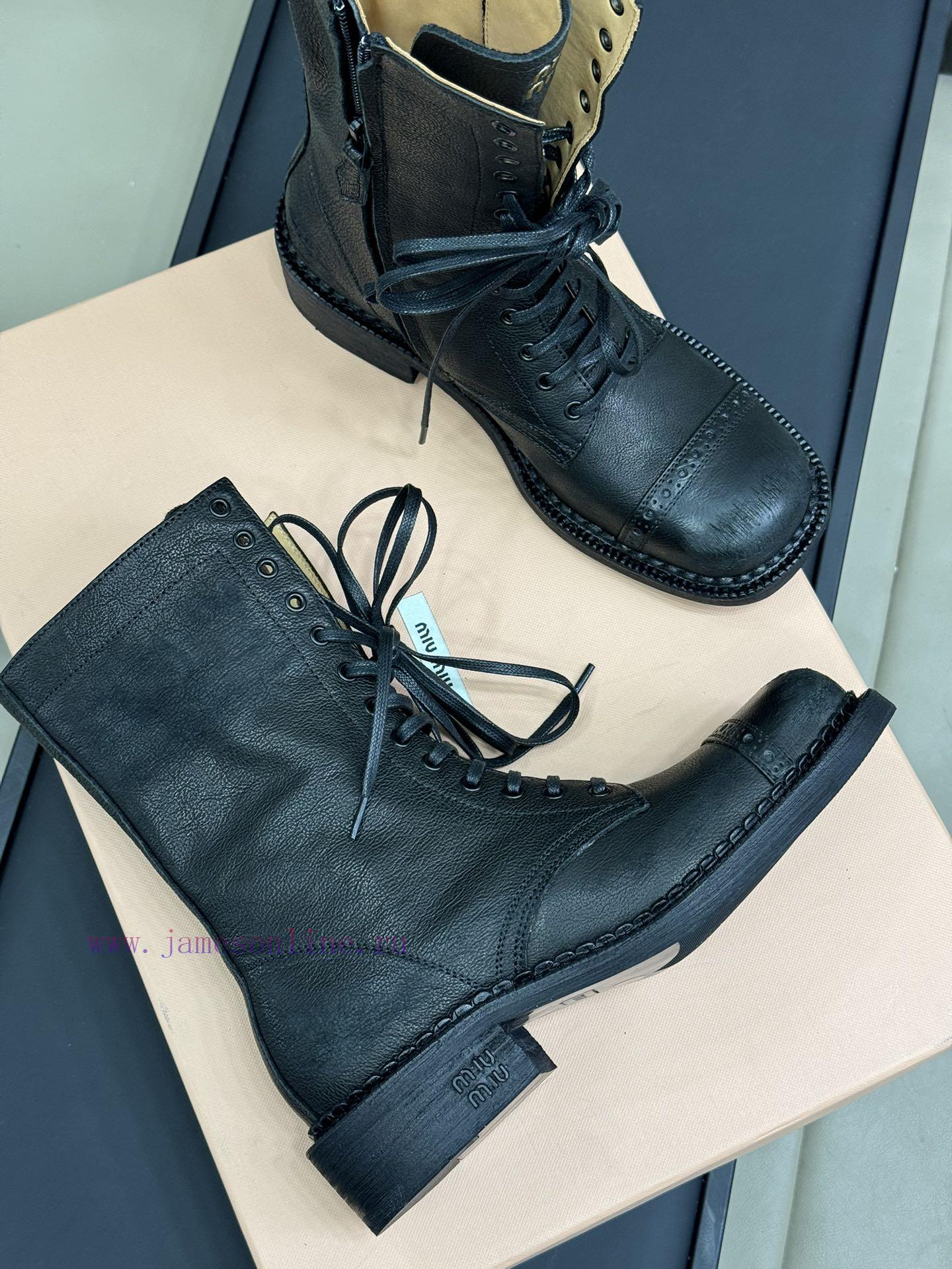 miumiu fw24 new arrival~Miu 24 Autumn/Winter Show Short Boots New ProductClassic motorcycle j44gyo38 - Image 10