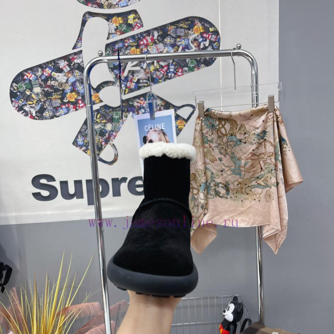 MiuMiu 2024 Autumn/Winter Fashion Style Strapped Wool Short Boots Snow Boots Fury ShoesFrequi3720z8i - Image 9