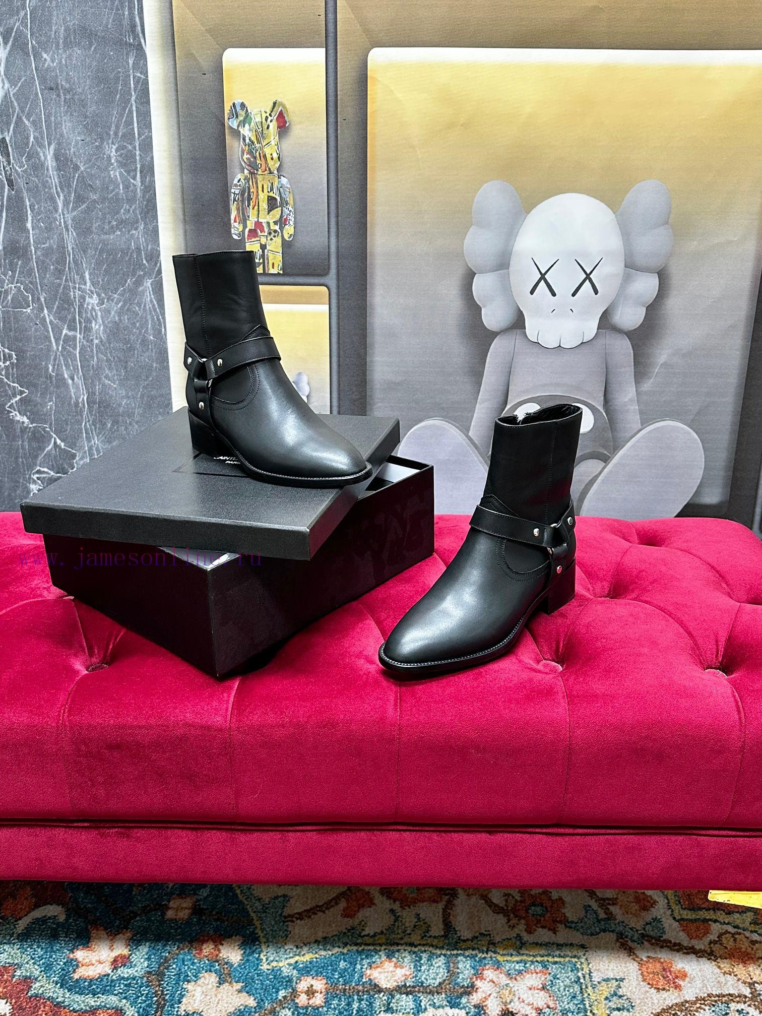 ️——Saint Laurent YSL One Belt Sleeve Short Boots Martin Boot SeriesTop tier fashion show serdjbqpr6s - Image 6