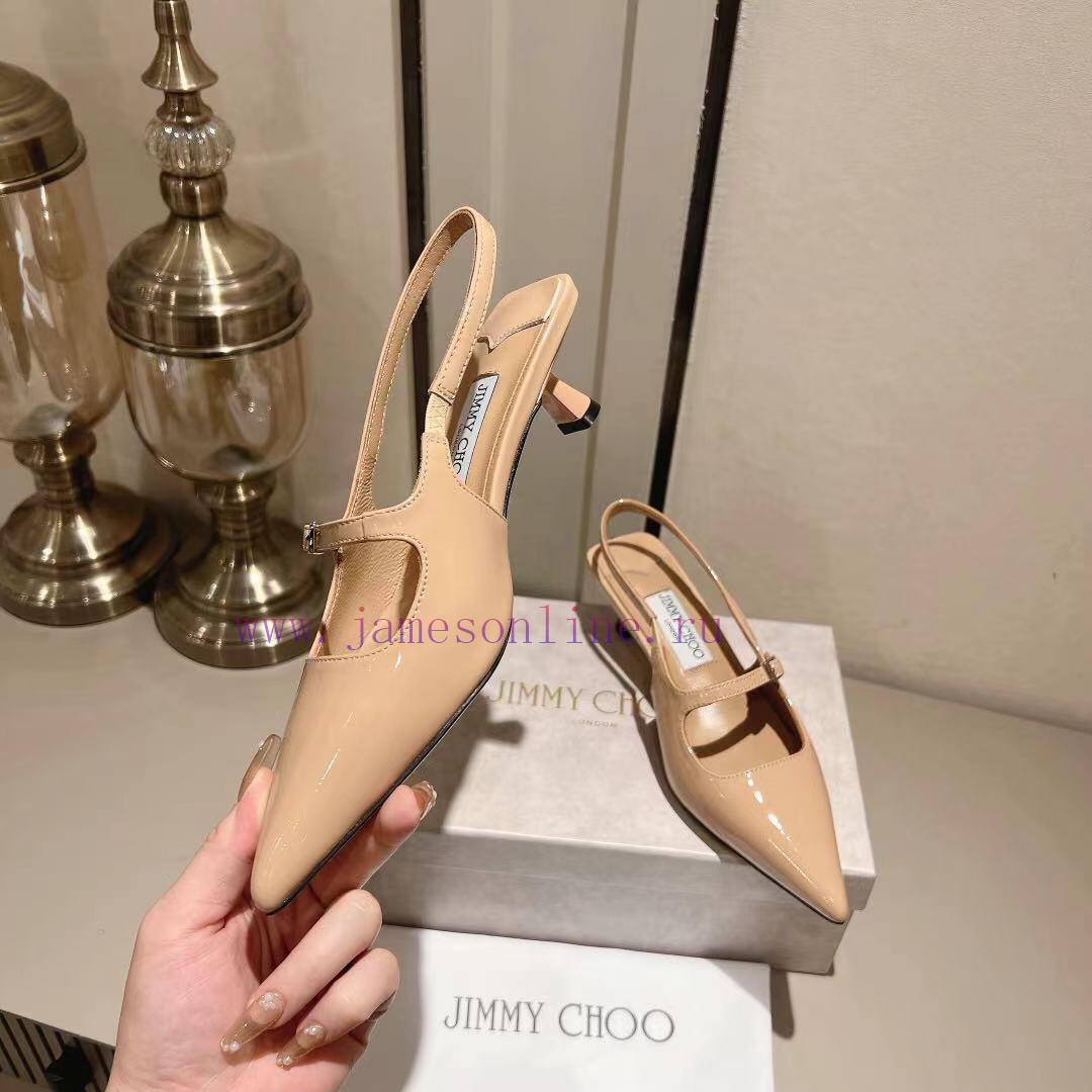 Jimmy Coo's new letter series single shoe sandalsColor Silver Black Naked◽ Original soft patismt397c - Image 2