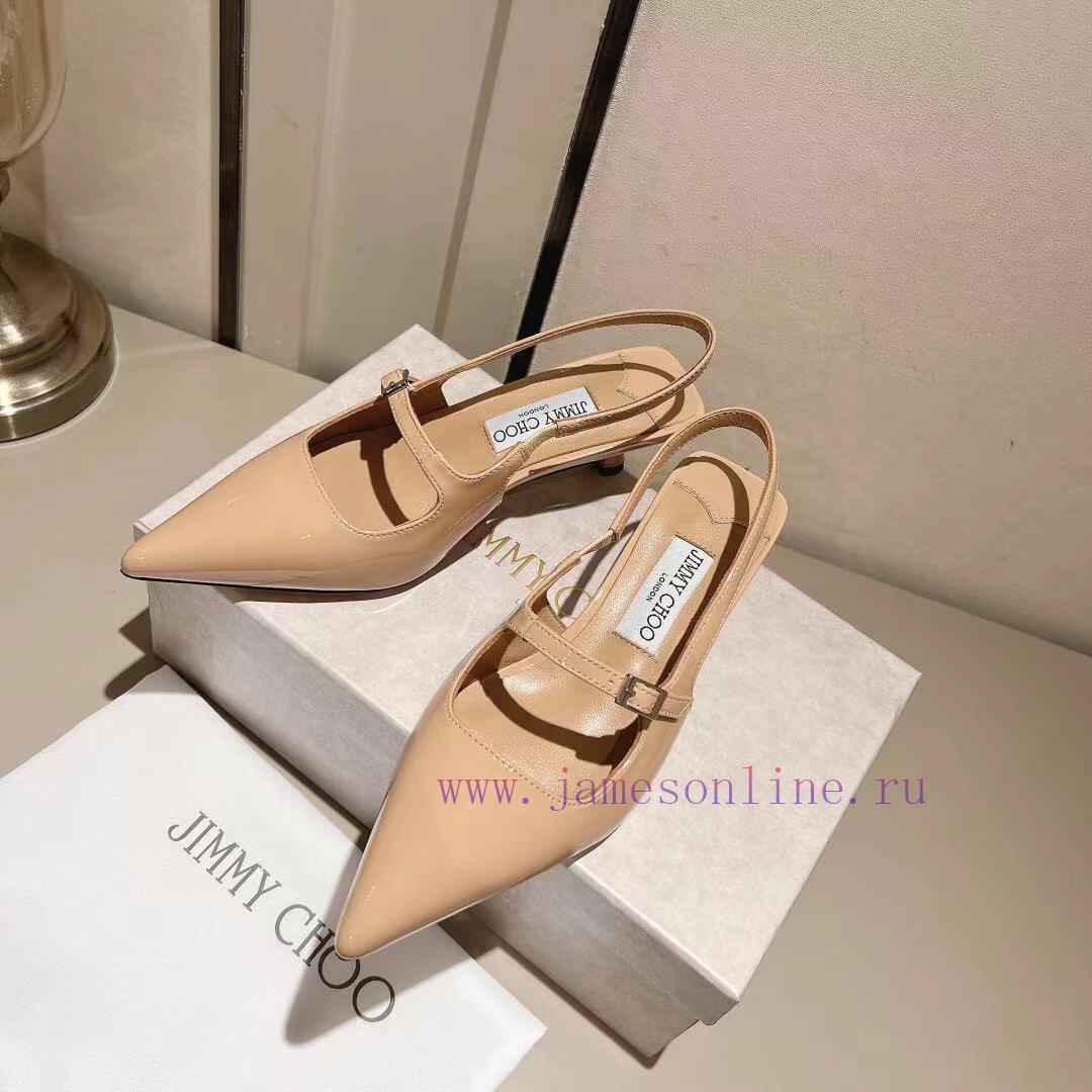 Jimmy Coo's new letter series single shoe sandalsColor Silver Black Naked◽ Original soft patismt397c - Image 6