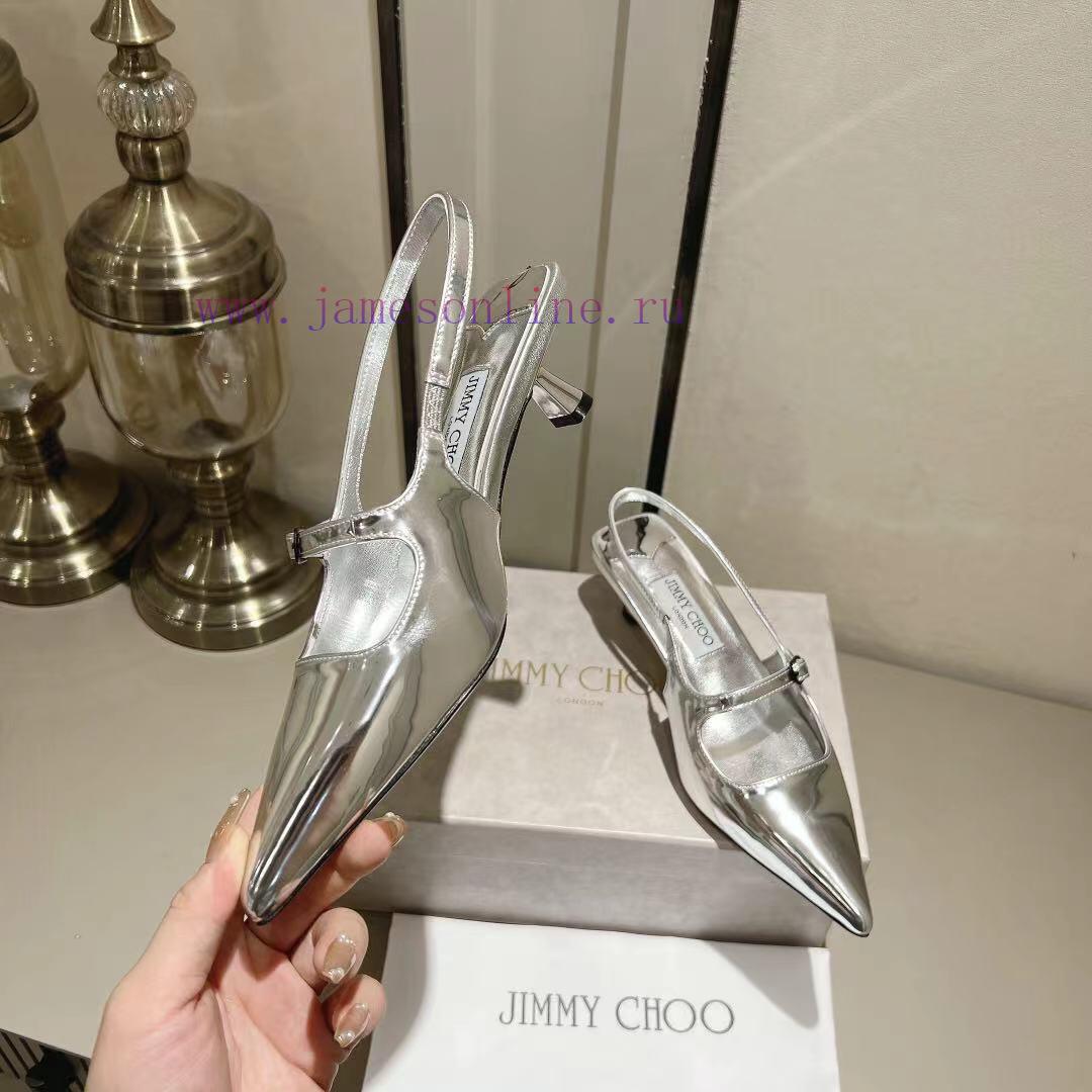 Jimmy Coo's new letter series single shoe sandalsColor Silver Black Naked◽ Original soft pate0ax5cd5 - Image 2
