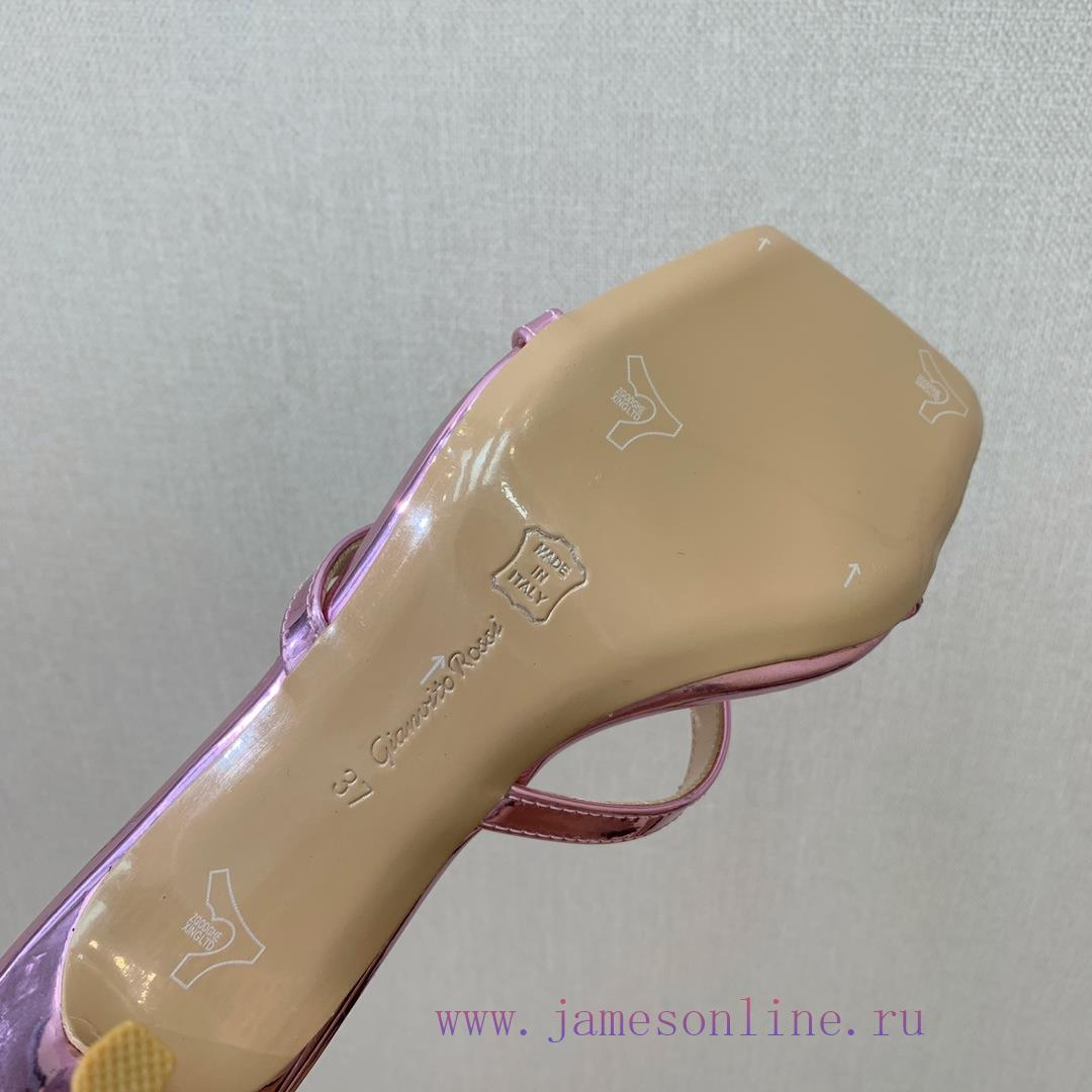 Gianvit Ross large button square toe slippers adhere to the design style of elegant and inte8wi2r2t5 - Image 10