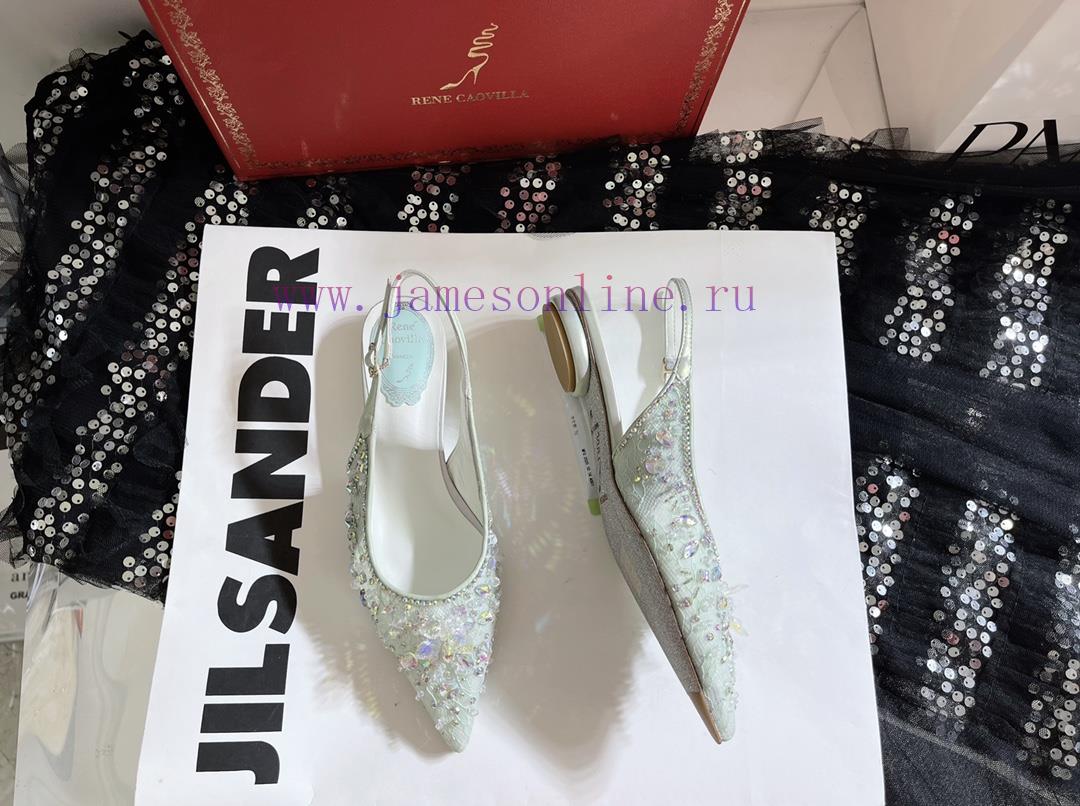 R ᴇɴᴇ C ᴀᴏᴠɪʟʟᴀ | 2023 ? Heavy Industry RC Crystal Gemstone Lace Heel Shoes Wedding Shoes Sej8i3cn9b - Image 3