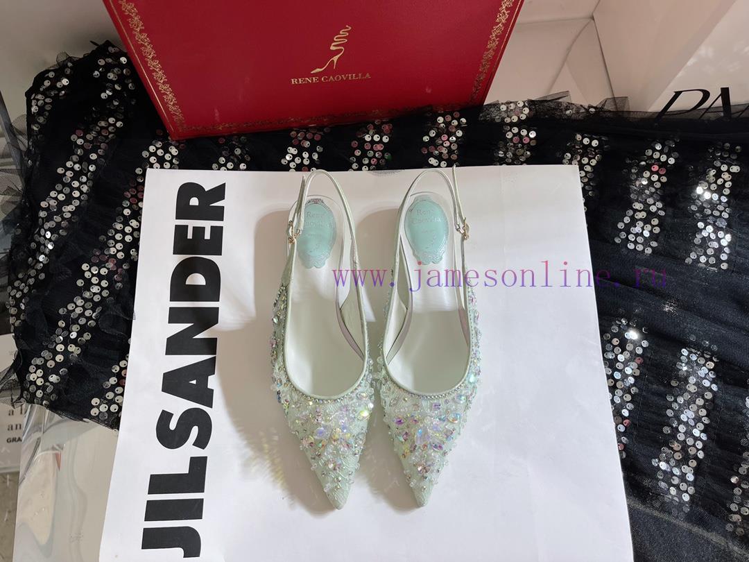 R ᴇɴᴇ C ᴀᴏᴠɪʟʟᴀ | 2023 ? Heavy Industry RC Crystal Gemstone Lace Heel Shoes Wedding Shoes Sej8i3cn9b - Image 6