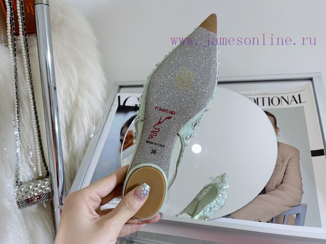 R ᴇɴᴇ C ᴀᴏᴠɪʟʟᴀ | 2023 ? Heavy Industry RC Crystal Gemstone Lace Heel Shoes Wedding Shoes Sej8i3cn9b - Image 9