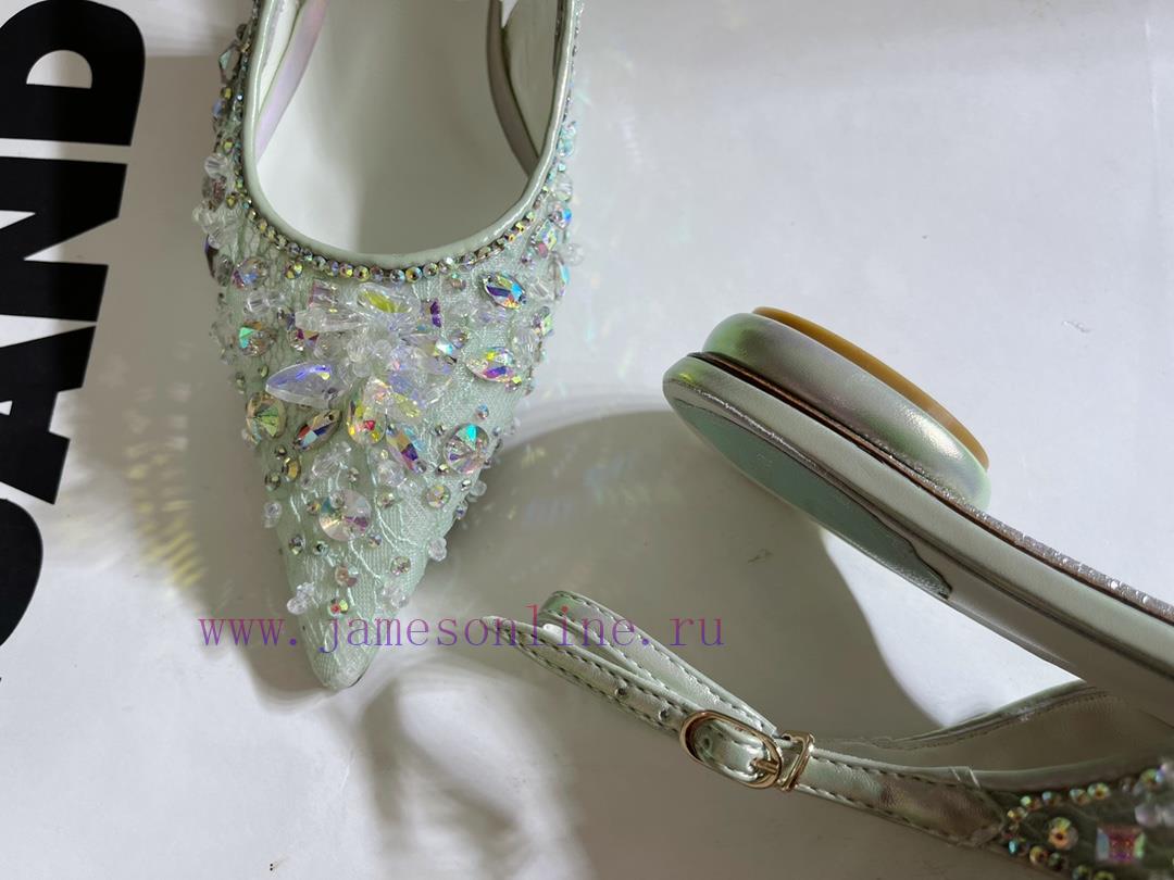 R ᴇɴᴇ C ᴀᴏᴠɪʟʟᴀ | 2023 ? Heavy Industry RC Crystal Gemstone Lace Heel Shoes Wedding Shoes Sej8i3cn9b - Image 10