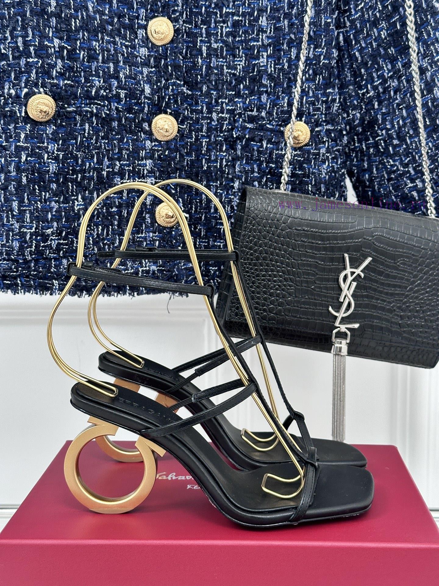 Salvatore Ferragamo 24S Spring/Summer New SandalsThe shoe upper is made of lambskinMixed she0t4n8sv2 - Image 2