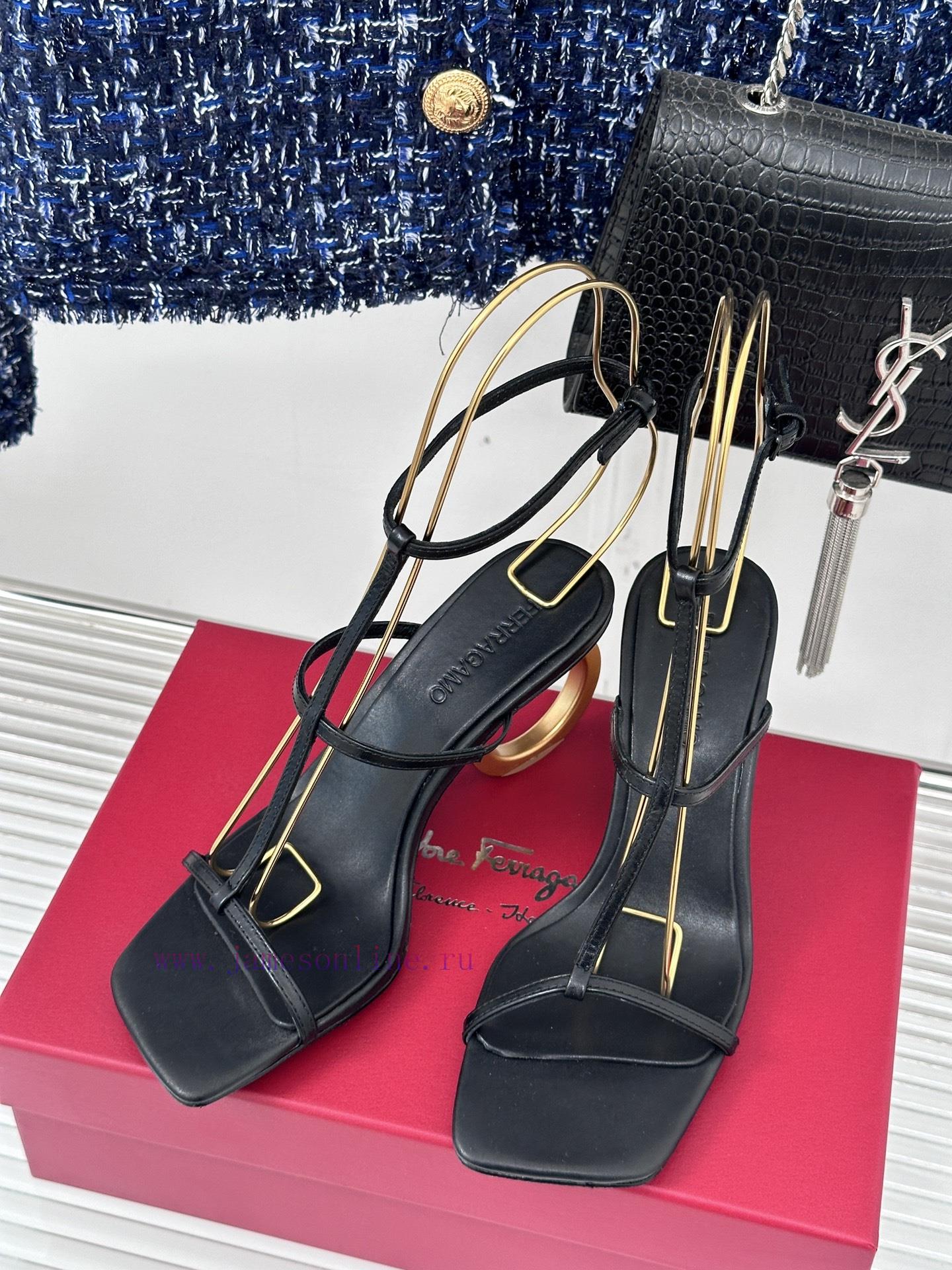 Salvatore Ferragamo 24S Spring/Summer New SandalsThe shoe upper is made of lambskinMixed she0t4n8sv2 - Image 3