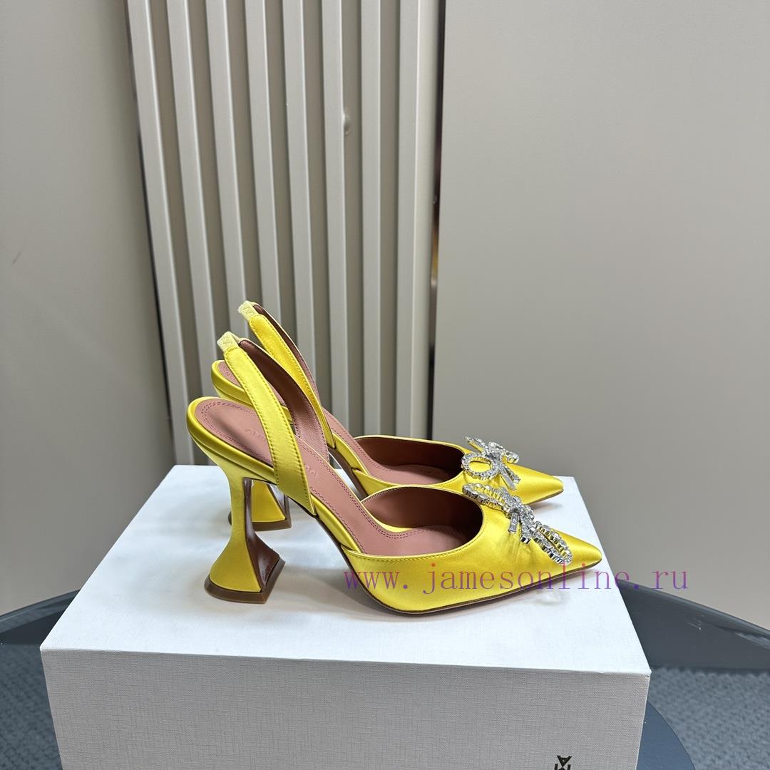 Amina Muaddi Sparkling Diamond Bow Beautiful Fashion ShoesAuthentic 11 Remastered Top Qualitbk2ucn31 - Image 6