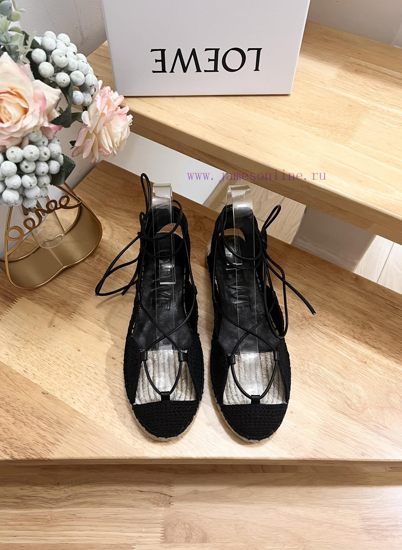 Brand LoeweLOEWE Fisherman's Shoes Women's Cow LeatherAnagram grass shoesColor Apricot Blackzj8zf1w8 - Image 2